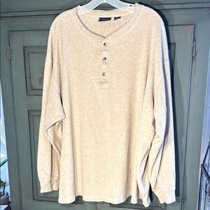NWOT Men's Beige Harbor Bay Henley Shirt Size 3XL